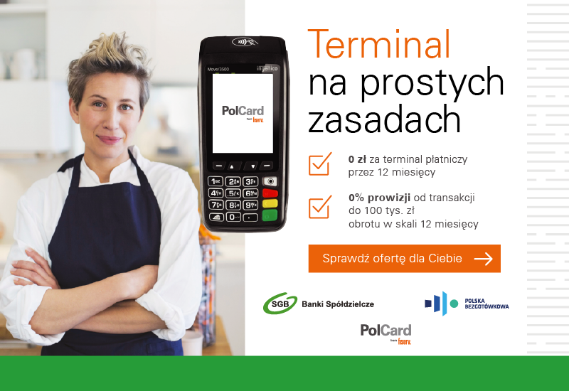 Terminal na prostych zasadach Terminal na prostych zasadach. 0 zł na terminal płatniczy przez 12 miesięcy. 0% prowizji od transakcji do 100 tys zł obrotu w skali 12 miesięcy